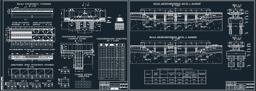 Чертеж ЖБИ моста